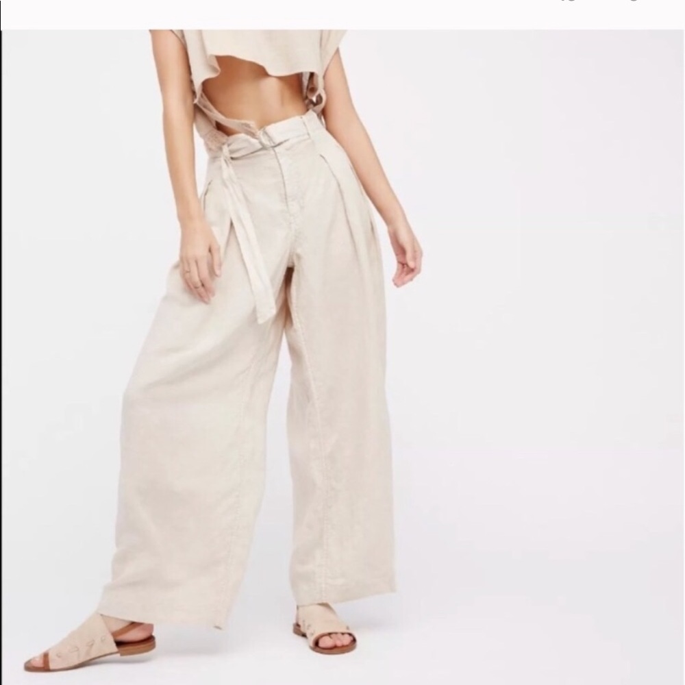 Free People Grazin In The Grass pants Linen